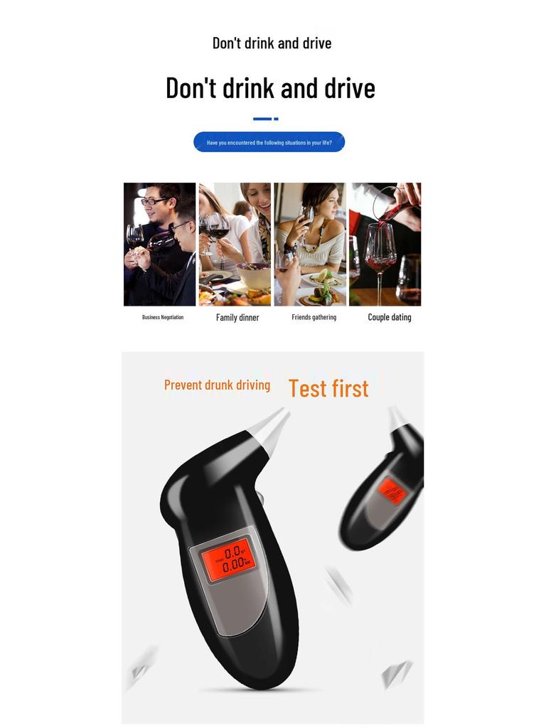 Portable Digital Alcohol Tester for Car and Home Use