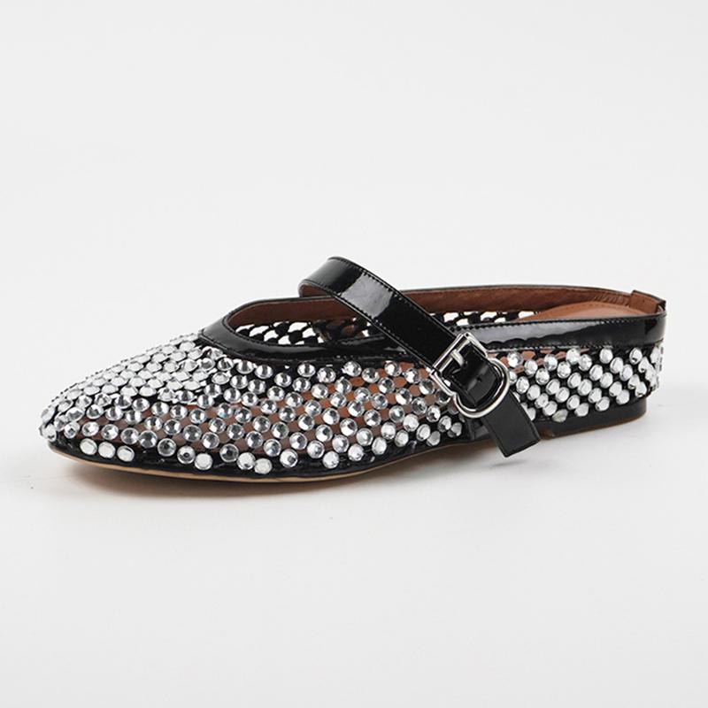 Fashion 2024 New Summer Slippers Round Toe Fashion Hollow Out Sandals Shoes for Women Zapatos De Mujer Ladies Shoes Mesh Mules