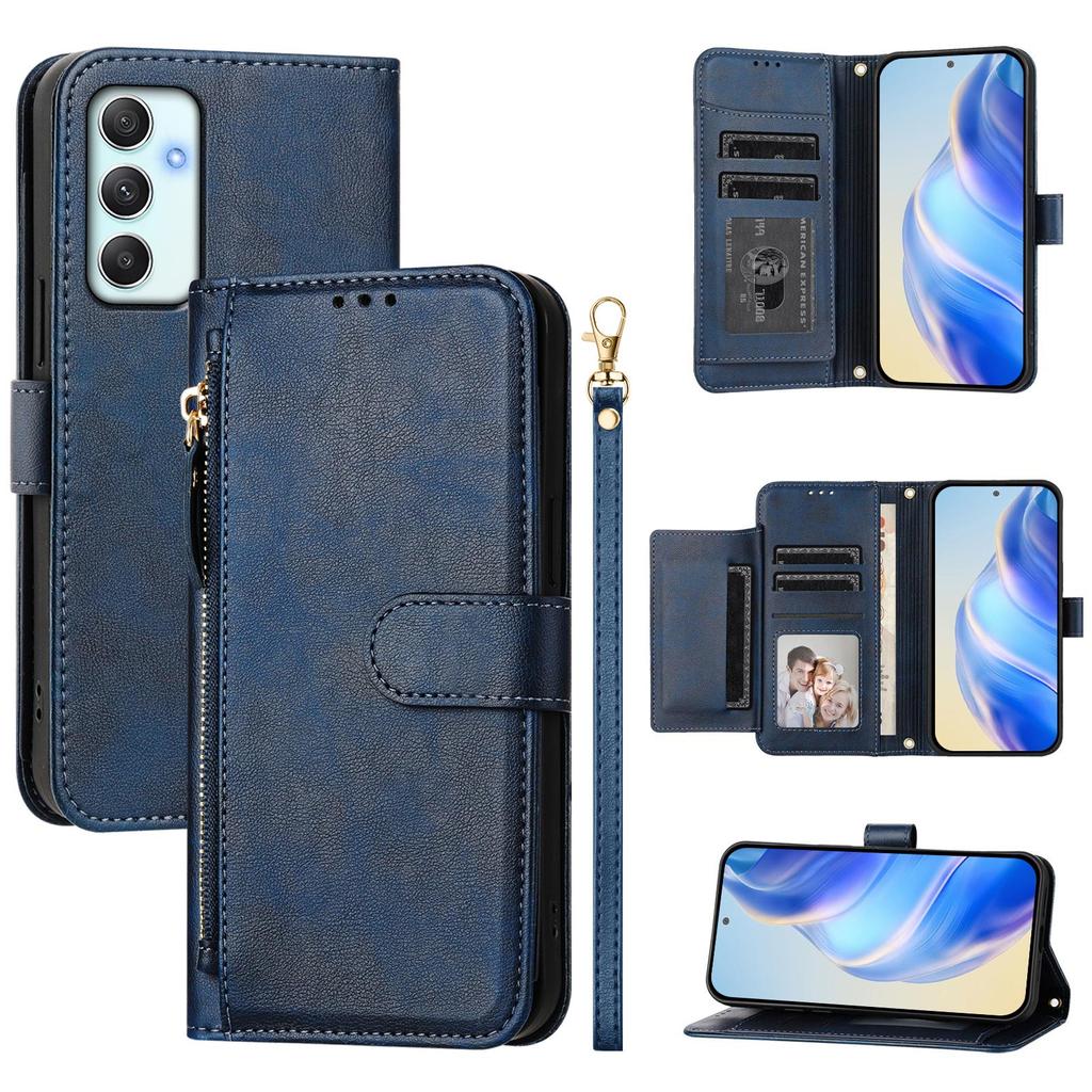 For Samsung Galaxy A35 5G Case Zipper Pocket Multiple Card Slots Leather Phone Cover