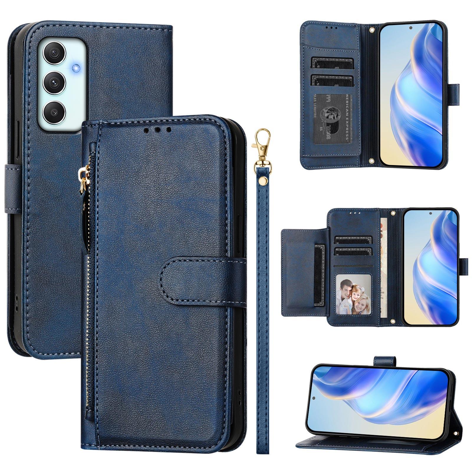 

For Samsung Galaxy A35 5G Case Zipper Pocket Multiple Card Slots Leather Phone Cover C