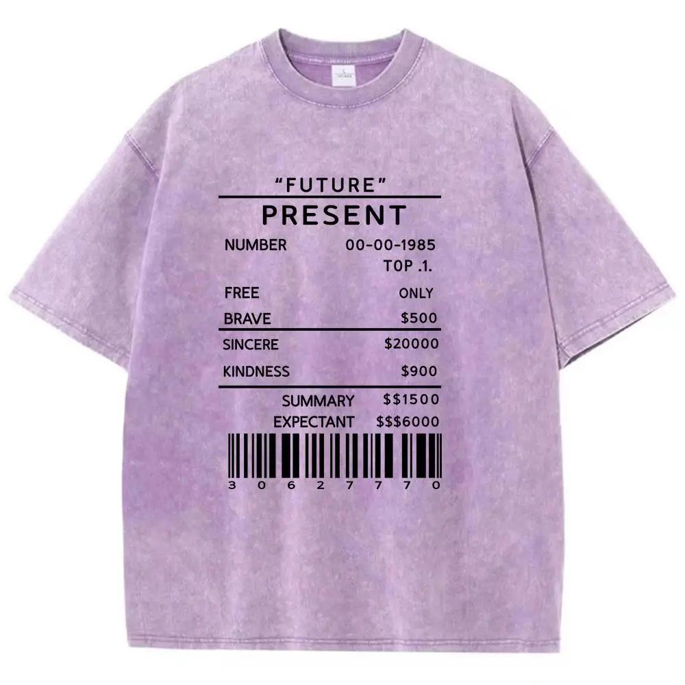 Future Present Black Number Barcode Man Tee Shirt Graphic Sports Tee Clothing High-Quality T Shirt Cute Fashion Clothing