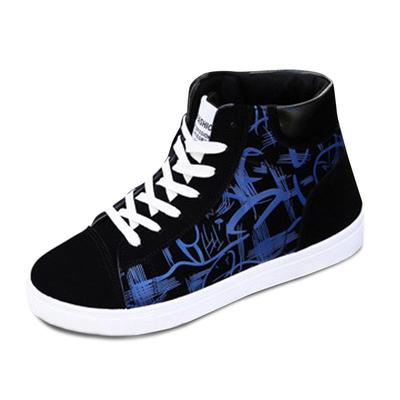 Zapatillas altas a la moda, zapatos de tela para hombre, calzado transpirable fresco de calle para hombre, zapatillas de deporte de marca en negro, rojo y azul