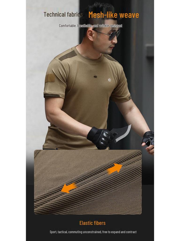 S.archon Tactical Quick-Dry Men's Short Sleeve T-Shirt – Breathable and Loose Fit for Summer Outdoor Activities