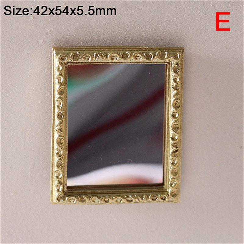 Furniture Miniature Mirror Mirror Doll Wall Room 1/12 Dollhouse House Mirror Miniature Frame Accessories