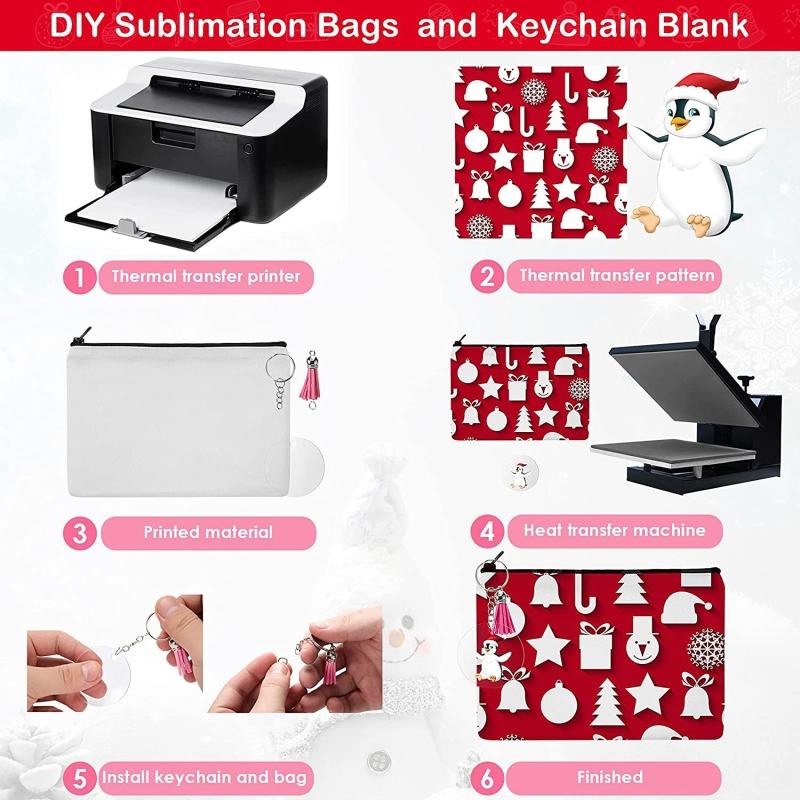 Thermal Transfer Blank Cosmetic Bag Zipper Clutch Bag Thickened Storage Bag Sublimation Blank Travel Pencil for Case