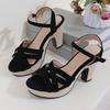 Moda 2024 Nuevo Verano Mujer Sexy Tendencia Moda Sandalias de Tacón Alto Mujer Casual Antideslizantes Punta Abierta Plataforma Zapatos Elegantes Sandalias de Tacón