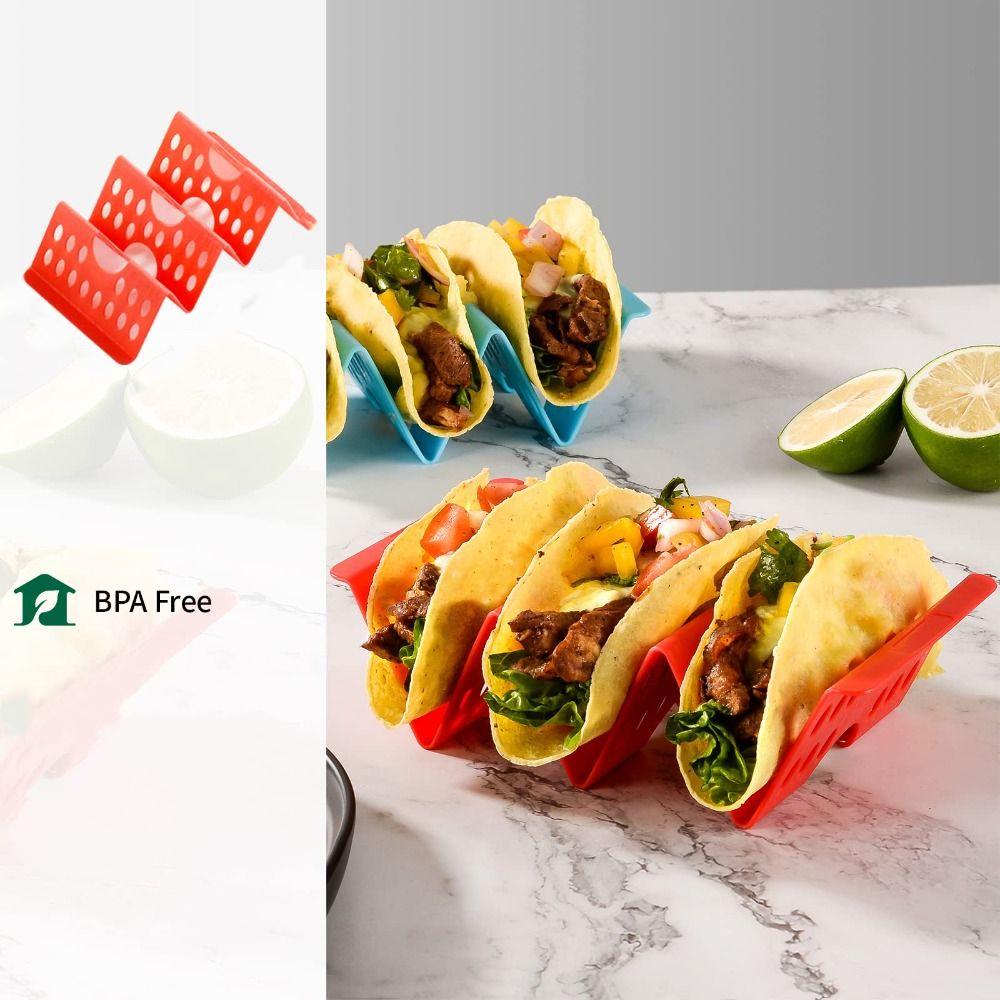 4Pcs Plastic Taco Holders Wave Shape Mexican Pancake Stand Creative Food Pallet  Tortilla