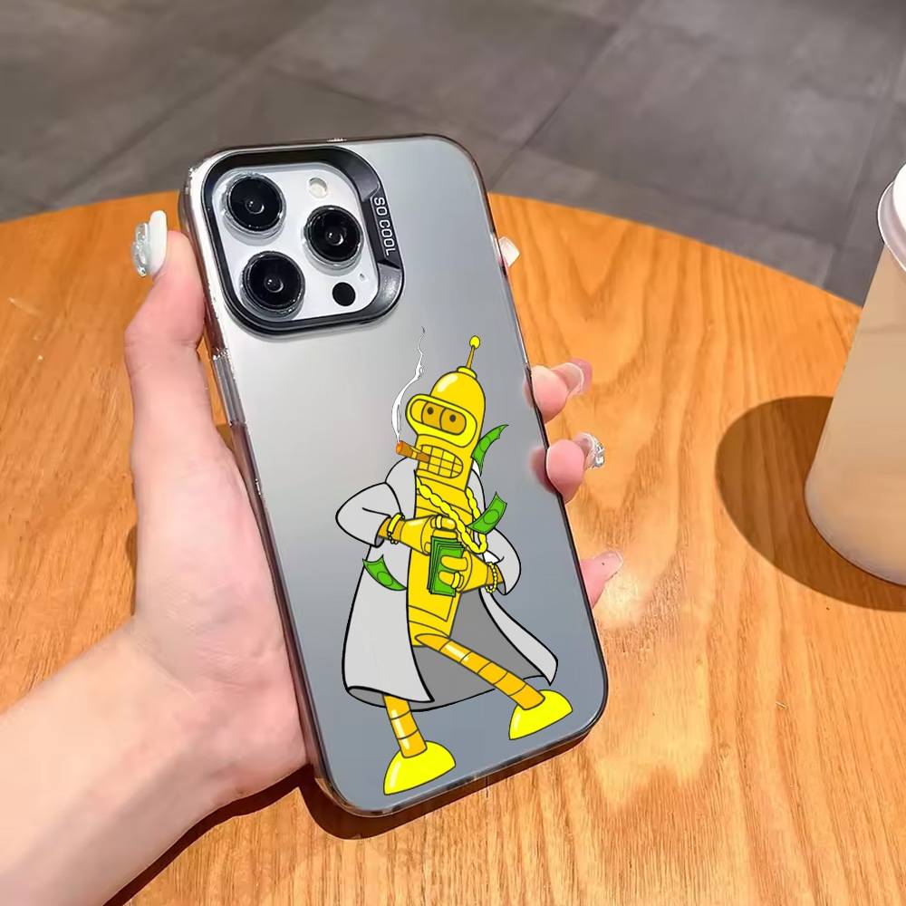 Futurama Funny Bender  Phone Case For iPhone17,16,15,14,13,12,11 Plus,Pro Max Black Candy Silver Phone Case