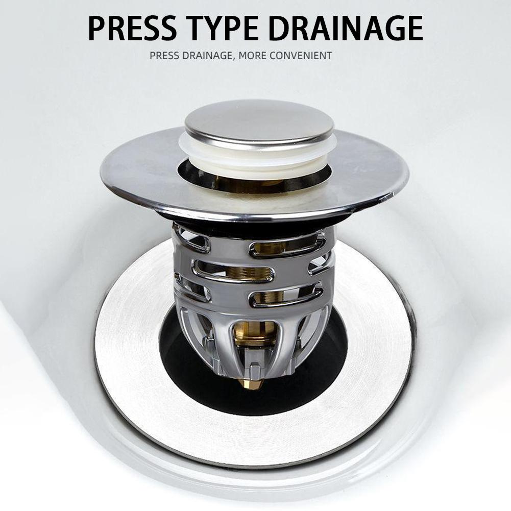 Universal Washbasin Press Type Water Head Leak-proof Plug Prevents Blocking Floor Anti-Odor Drain Cover for Washroom Sink
