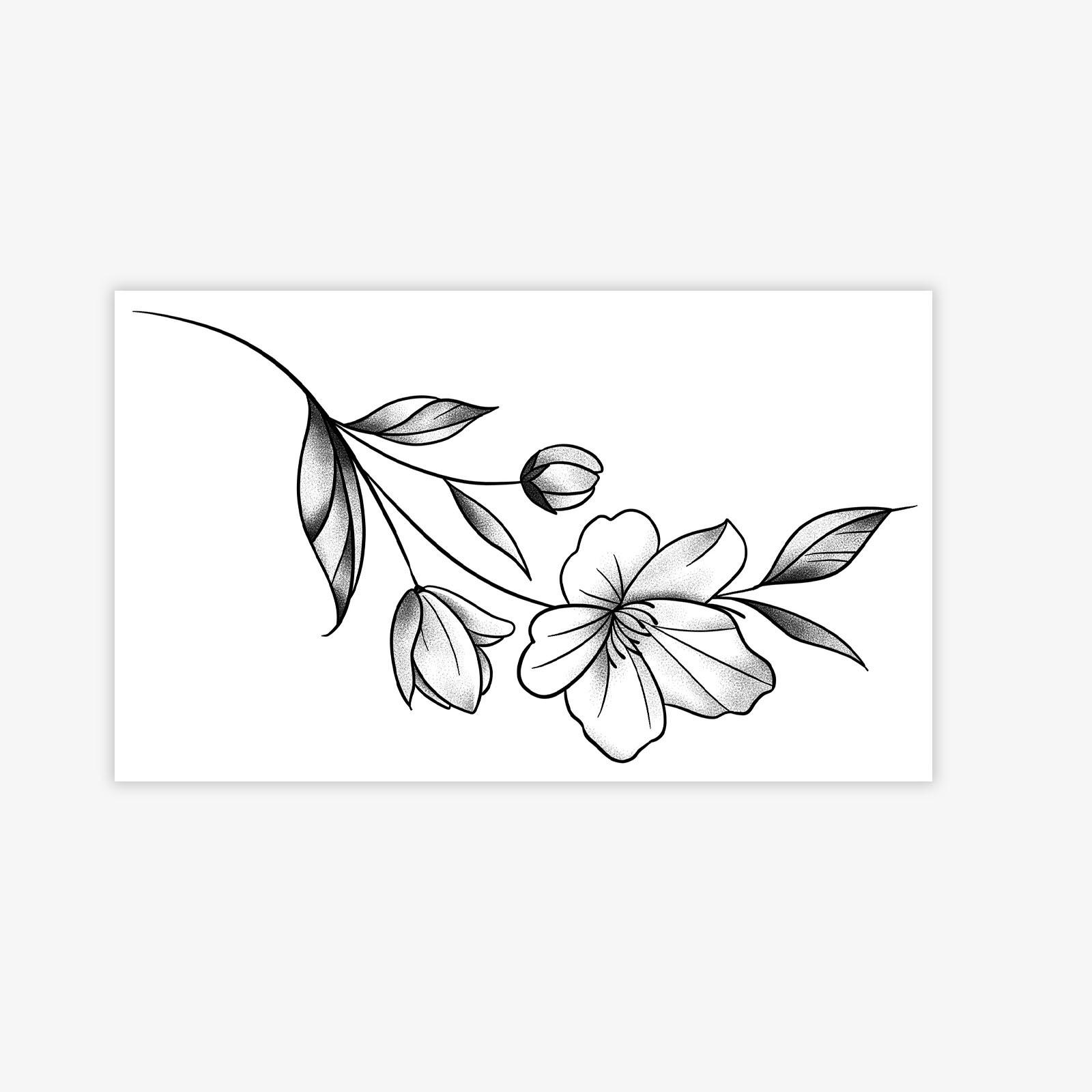 

Gentle Cherry Blossom Branch Tattoo Sticker, Waterproof And Long-Lasting, Women S Clavicle Advanced Sense Simulation Tattoo 9*15
