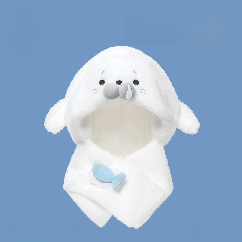 Plush Seal Hat Cute Sleep Aid For Kids And Girls Gift