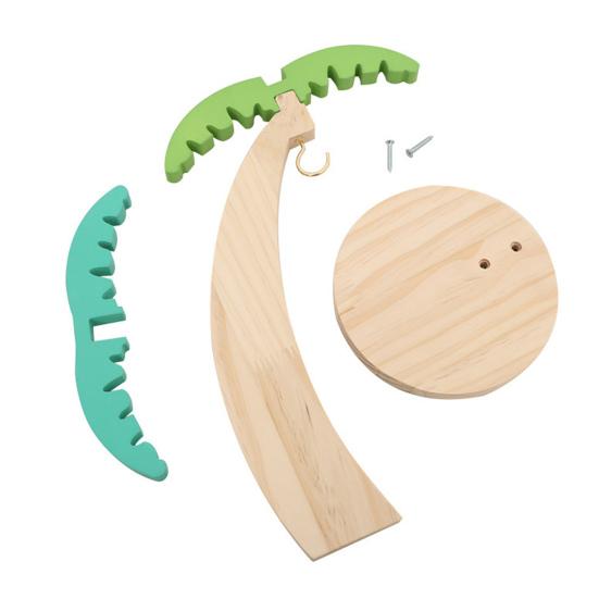 Banana Holder Stand Wooden Banana Hanger Tree with Metal Hook Decorative Vertical Storage Rack for Kitchen Countertop