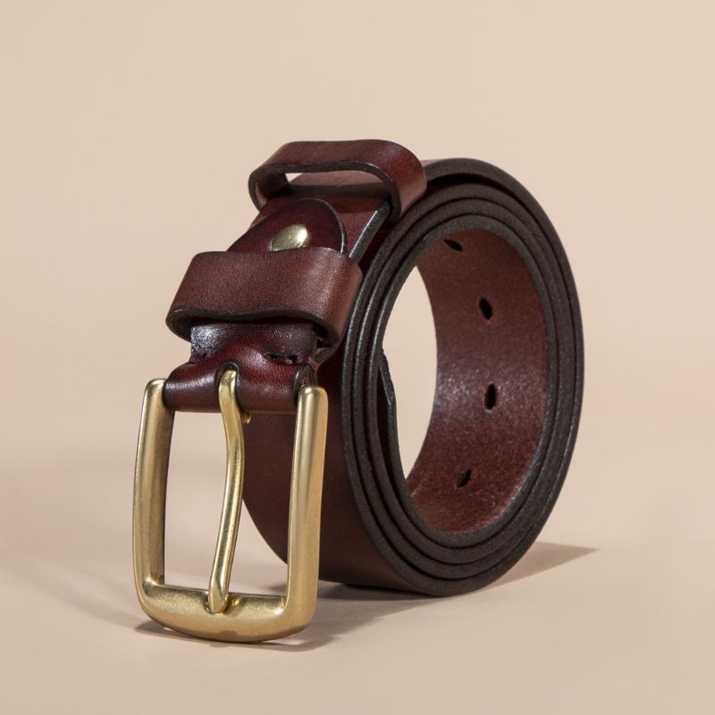 First layer scalper leather belt men's retro pin buckle casual versatile men's first layer cowhide belt
