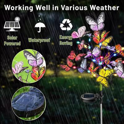 Lumières Solaires Tournesol/Fleur Papillon Étanche d'Extérieur LED Jardin Simulation Papillon Lampe de Pelouse pour Cour Décoration de Mariage