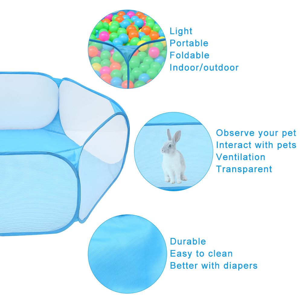 Portable Folding Pet Fence Small Dog Cat Animal Cage Game Playground Fences for Hamster Chinchillas and Guinea- Pigs