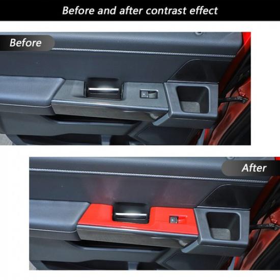 Red Window Lift Panel Switch Button Decor Cover Trim Bezels For Ford F150 +