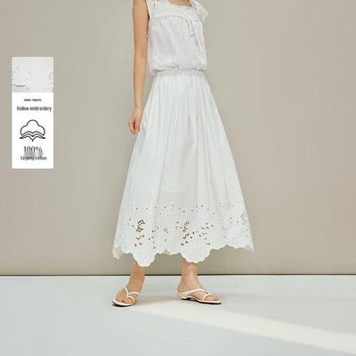 INMAN French Lace Embroidered A-Line Skirt