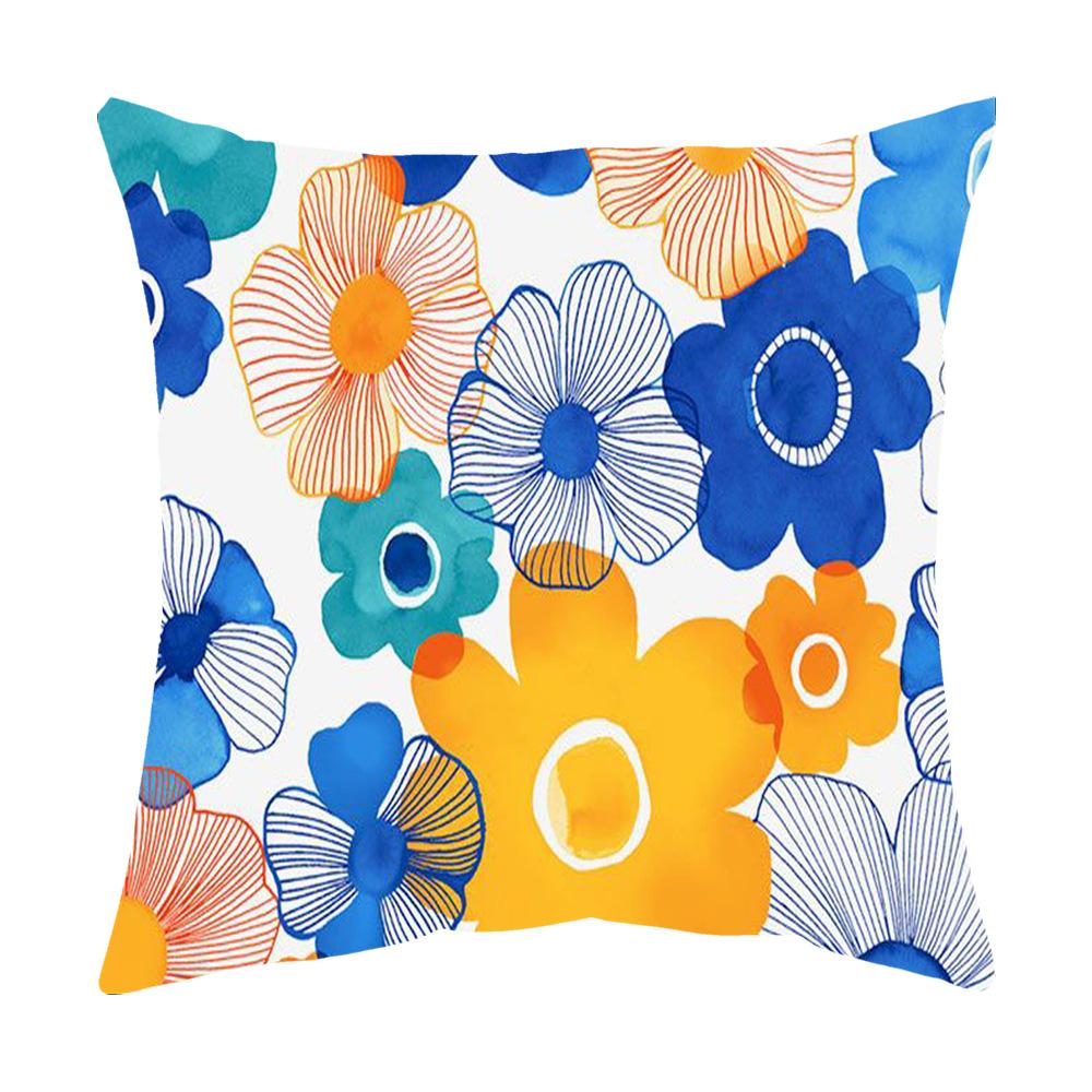 Pillow Flower Plant Print Pillow Case Bedside Cushion Home Fabric Sofa Cushion
