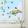 Home Wall Decoration Double-sided Branch Colorful Bird Butterfly Wall Sticker Electrostatic Glass Window Visual Wall Sticker