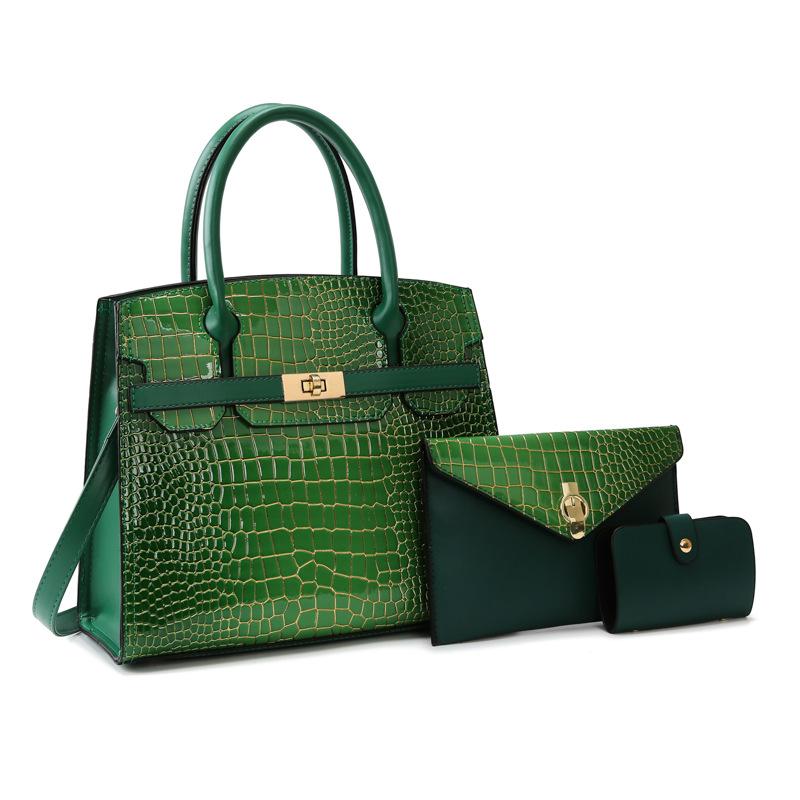 

Модная ретро портативная платиновая женская сумка новый каменный узор универсальная на одно плечо кроссбоди сумка для мамы и ребенка single package зелёный