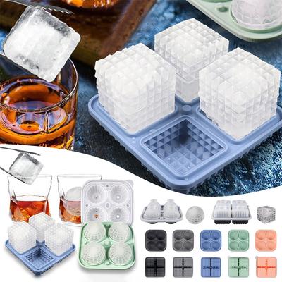 Silikonisk Whiskey Isbitsform med Lock Hushåll DIY Isform Köksbar Tillbehör för Kylning av Drycker