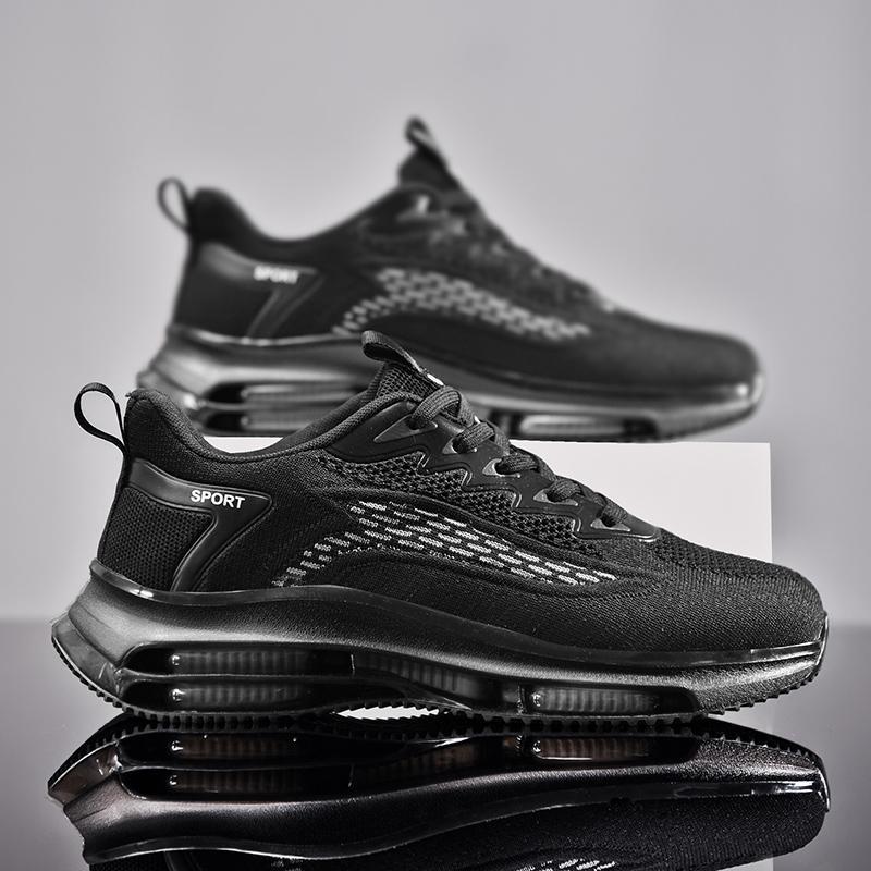 Men's Shoes 2024 New Summer Air Cushion Running Shoes Trend Shock Absorption Casual Sports Shoes Platform Dad Shoes