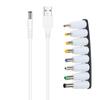 1 USB to DC5V Power Cable Kit with 8PCS DC5521 5525 1735 4017 Plugs for Various Devices Power Charging