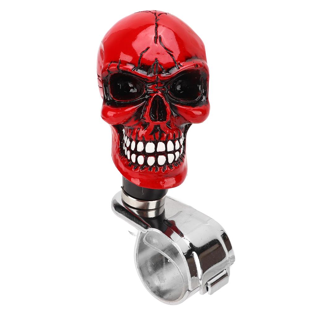 Skull Shape Steering Wheel Knob 3cm Diameter Resin Turn Knob Spinner Booster for Cars Trucks Tractors Boats Red