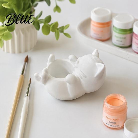 DIY Painting Crafts 3D Fortune Cat Desk Storage Box Cute Money Jewelry Organizer Desktop Tray for Rings Mini Planter Home Decor Figurine,