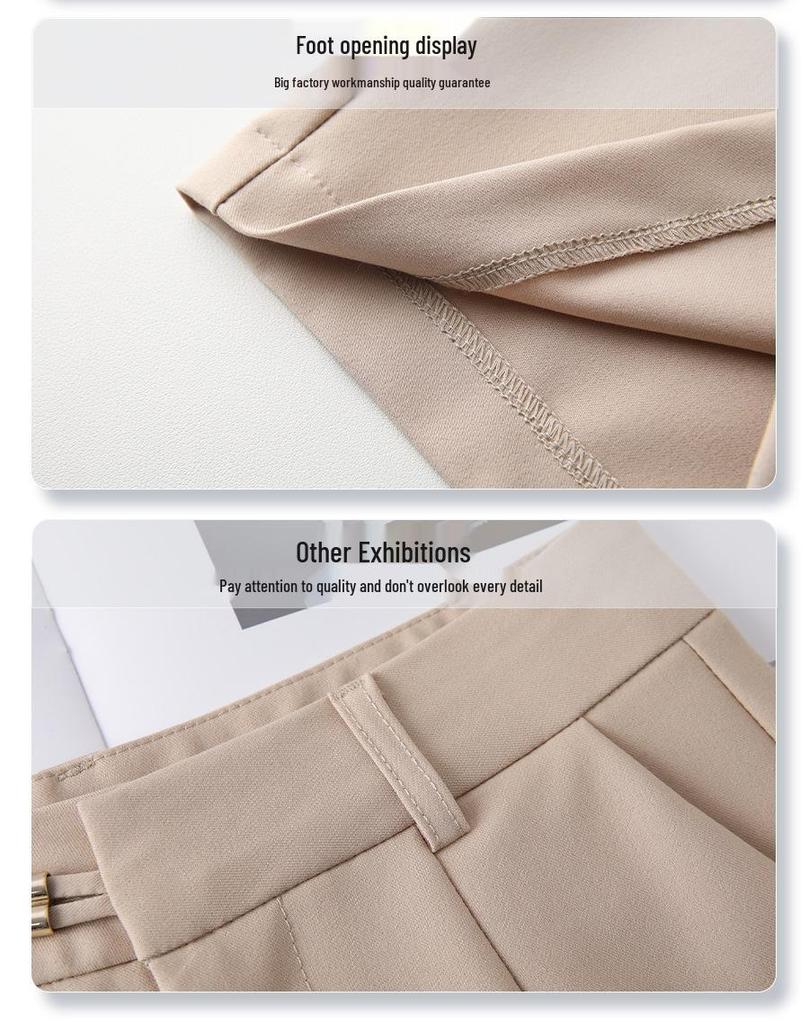 Women's Black Suit Shorts - 2025 Spring Collection: Loose, High-Waisted, Wide-Leg, Casual Five-Point Pants.