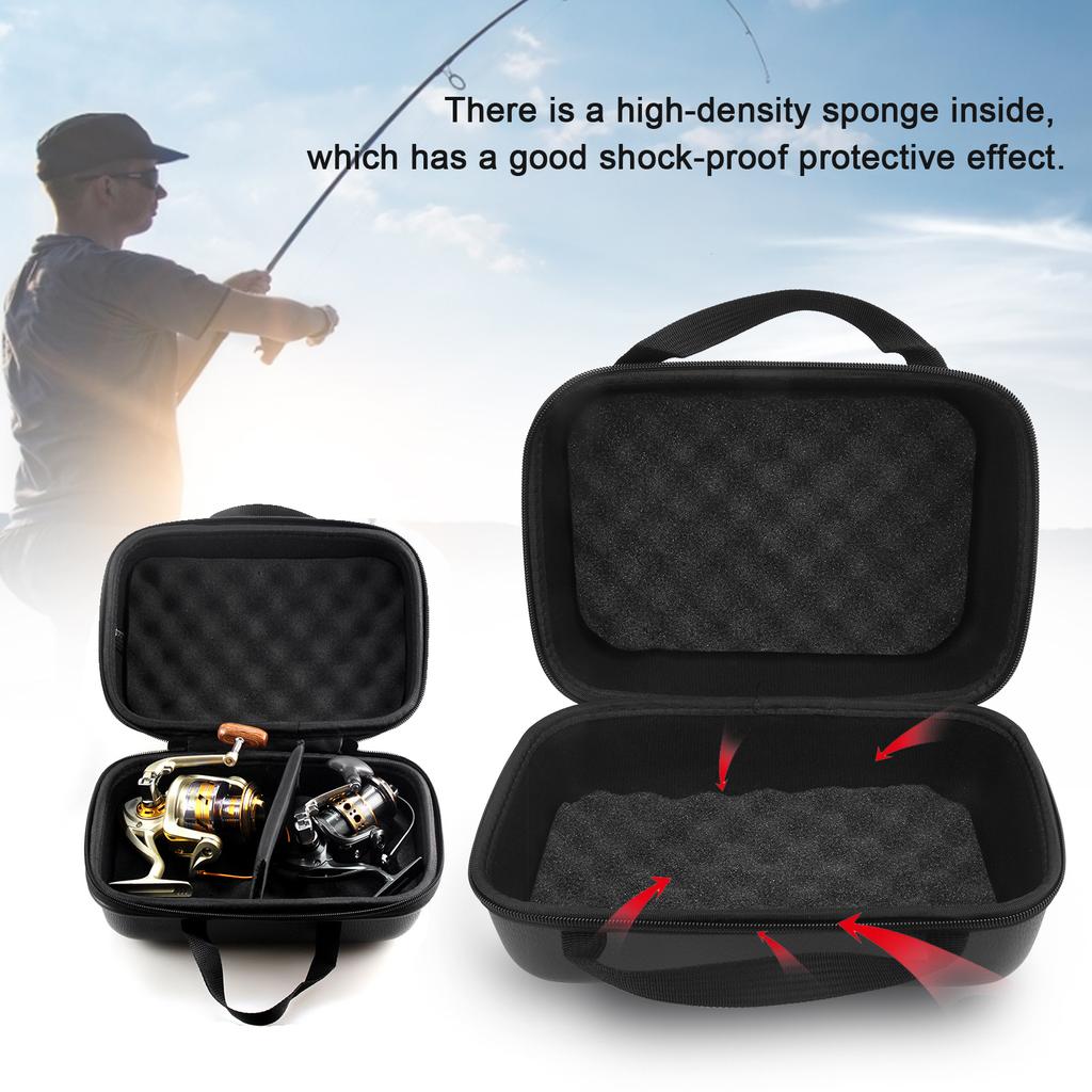 Fishing Reel Case Fishing Reel Cover Fishing Reel Cases Cover PU Leather Hard Fishing Reel Protective Case Pouch Storage Box