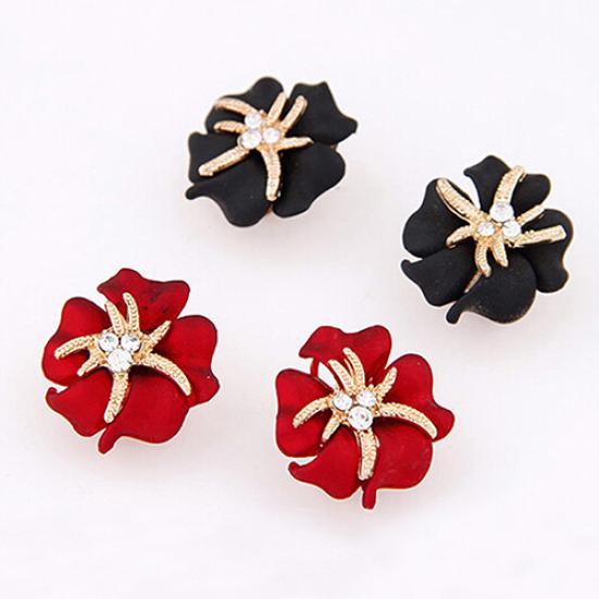Orecchini da donna Eleganti con Charms Fiore Stella Marina Strass Orecchini alla Moda Regalo