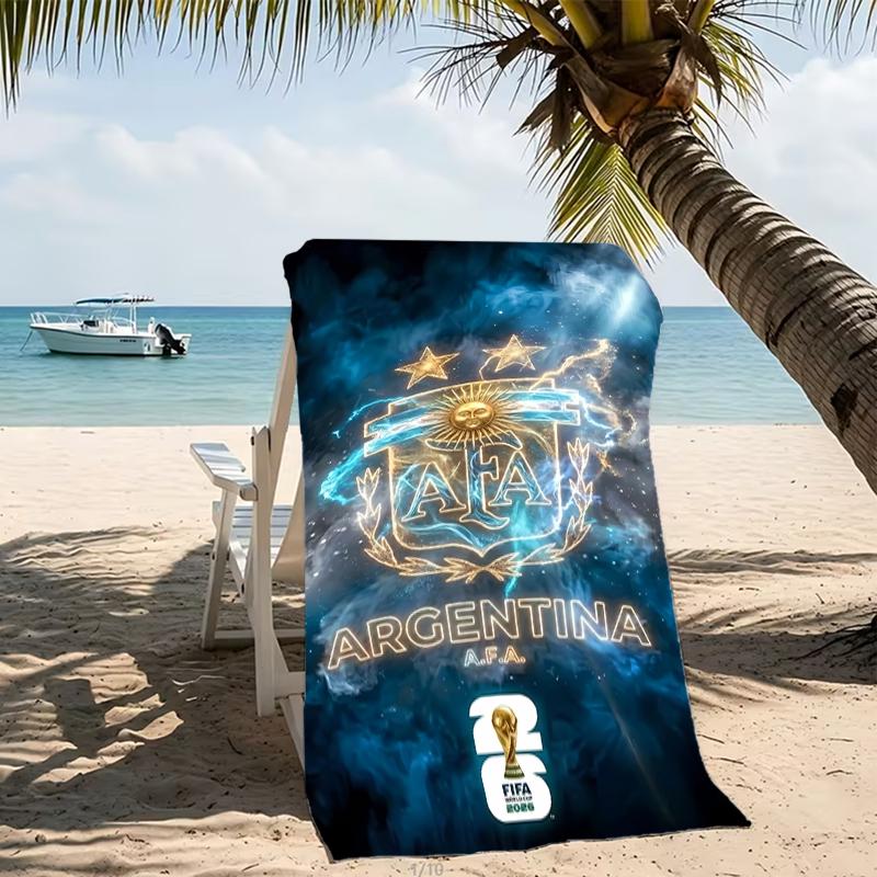 Beach Towel with Argentina Football Pattern - soft,absorbent,machine washable Lightweight&Modern,swimming,Travel Essentials