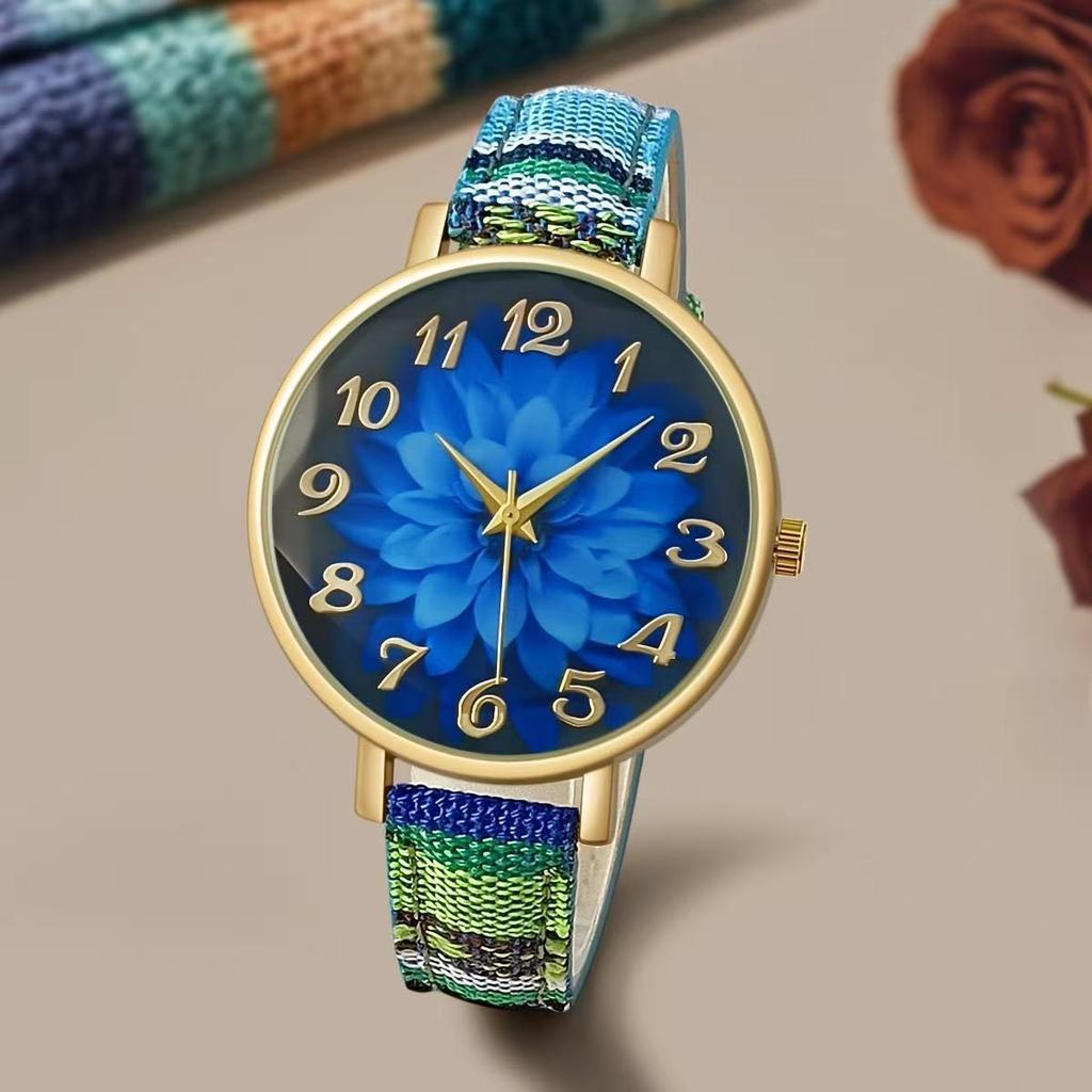 Creative Watch Colored Wind Canvas Strap Vintage Ethnic Wind Ladies Quartz Watch Bosimi Wind Watch