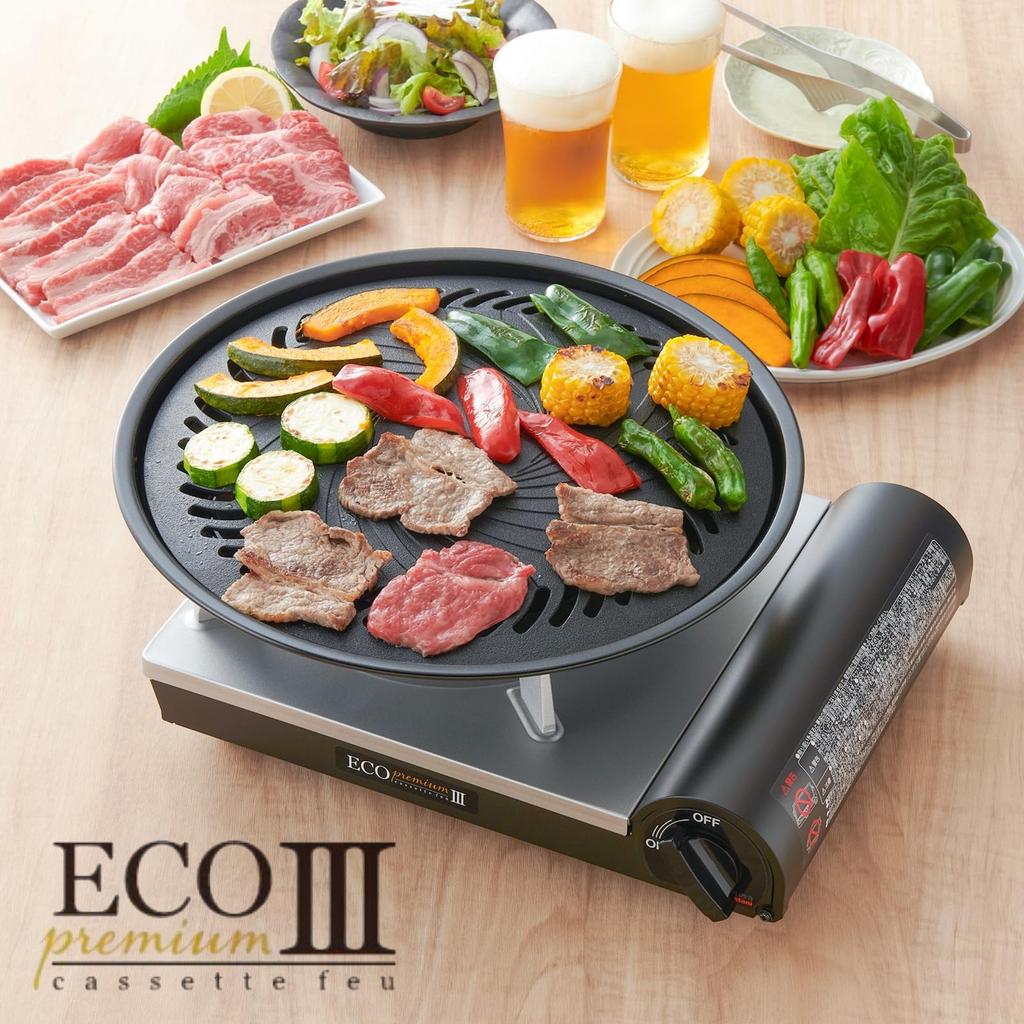 Iwatani Eco Premium III Tragbarer Gasherd, Innenflammen-Typ, Ideal für Notfallvorsorge, Tischgebrauch und Stromausfall-Vorsorge, Hergestellt i