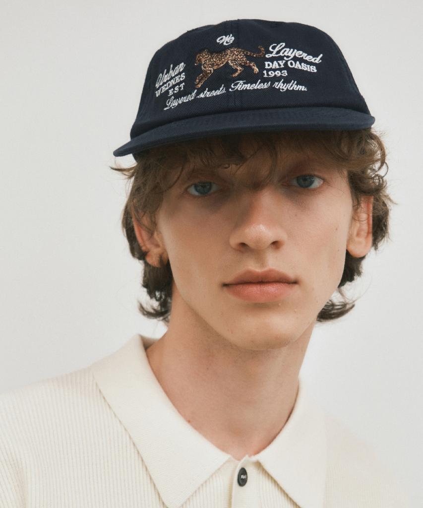 Wednesday Oasis Layered With Leopard Ball Cap_Navy(W25-Acc06)