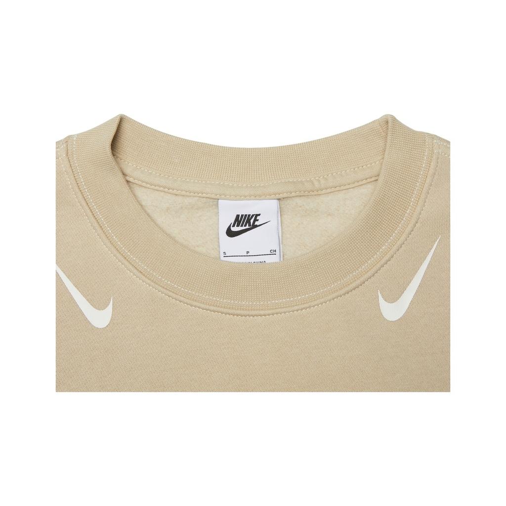 Nike Casual Loose Round Neck Long Sleeve Sweatshirt Women Sweatshirt Beige DD5611-206