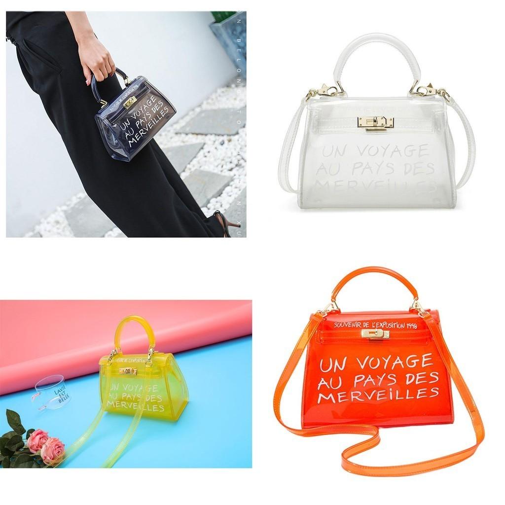 Candy-colored Transparent Shoulder Bag For Women Pvc Material Jelly Bag Medium Size Ideal For Daily Wear
