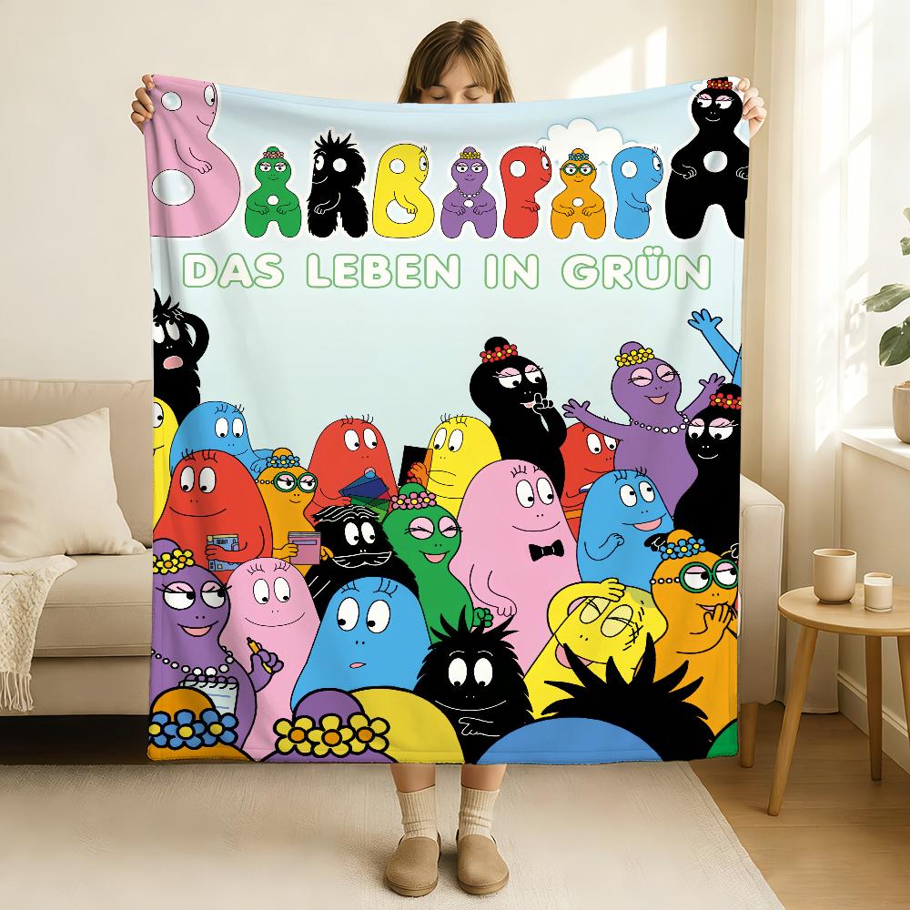 Cartoon Barbapapa Blanket Soft and Skin Friendly For Couch Bed Napping Bedspread All Seasons Comforter