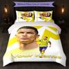 Set Biancheria da Letto Personalizzato Cristiano Ronaldo con Nome Testo 1 Copripiumino+2 Federe Logo Calcio Regalo Personalizzato per Occasione Speciale Arredamento Camera da Letto