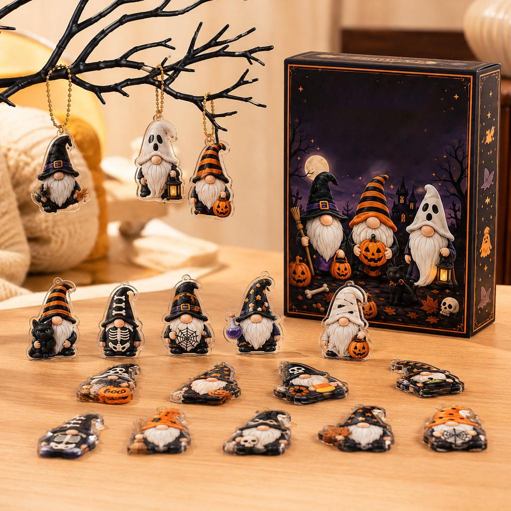 Halloween Advent Calendar with Flat Hanging Ornaments - with Surprise