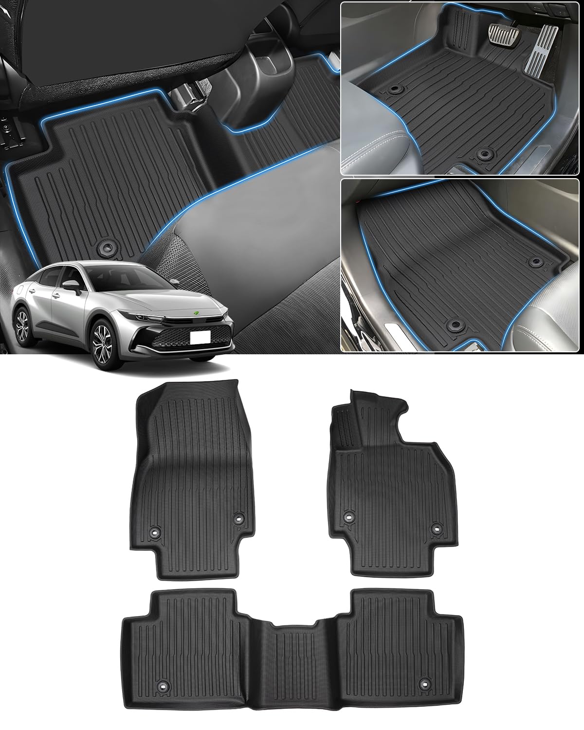 

Cartist Совместимый с новым Crown Crossover 35 серии Напольный автомобиль 3D коврики для пола для 3D CROWN CROSSOVER SH35 С сентября 2022 года Специально разработан для чёрный