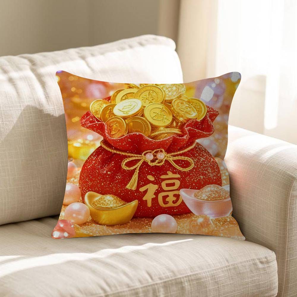 Chinese Lucky Bag Cushion Cover Pillow Cover Decor Pillowcase Printed Cushion Case For Couch