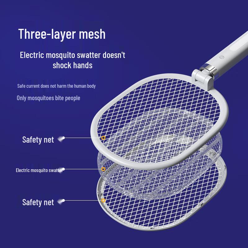 Wiederaufladbarer elektrischer Mückenschläger mit UV-Licht