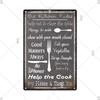 Retro Tin Sign Kitchen Rules  Food Iron Painting Wall Art Metal Vintage Plaque Metal Posters for House Home Dinning Room Decor