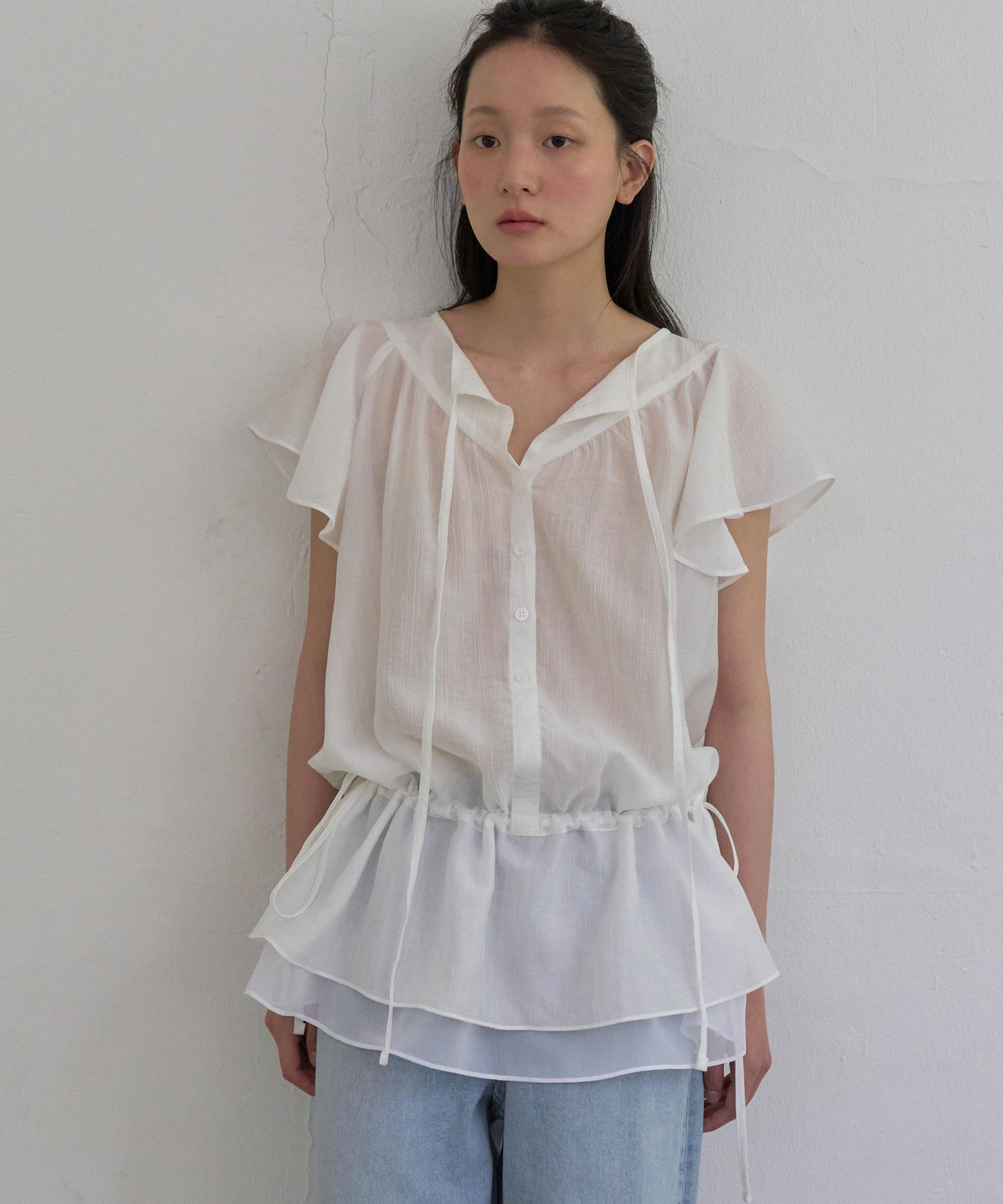Soire Ruffle One Piece Blouse - Ivory Ivory