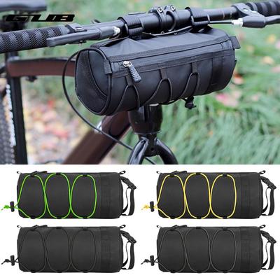Bike Handlebar Bag with Shoulder Strap Zipper Closure Fastener Tape Front Bicycle Pouch Mountain Road Bike Faux Leather Bag Cycling Accessories