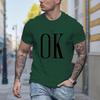 Nuova T-shirt Estiva Moda Uomo Personalità OK Stampata Top da Uomo