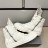 High Top White Ankle Boot Geobasket Leather Casual Sneaker for Men and Women Zipper Lace-Up Flat Thick-Sole Shoe