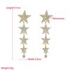 Women's Drop Earrings Mulit Layer Crystal Five Point Star Long Luxury Celebrity Earrings